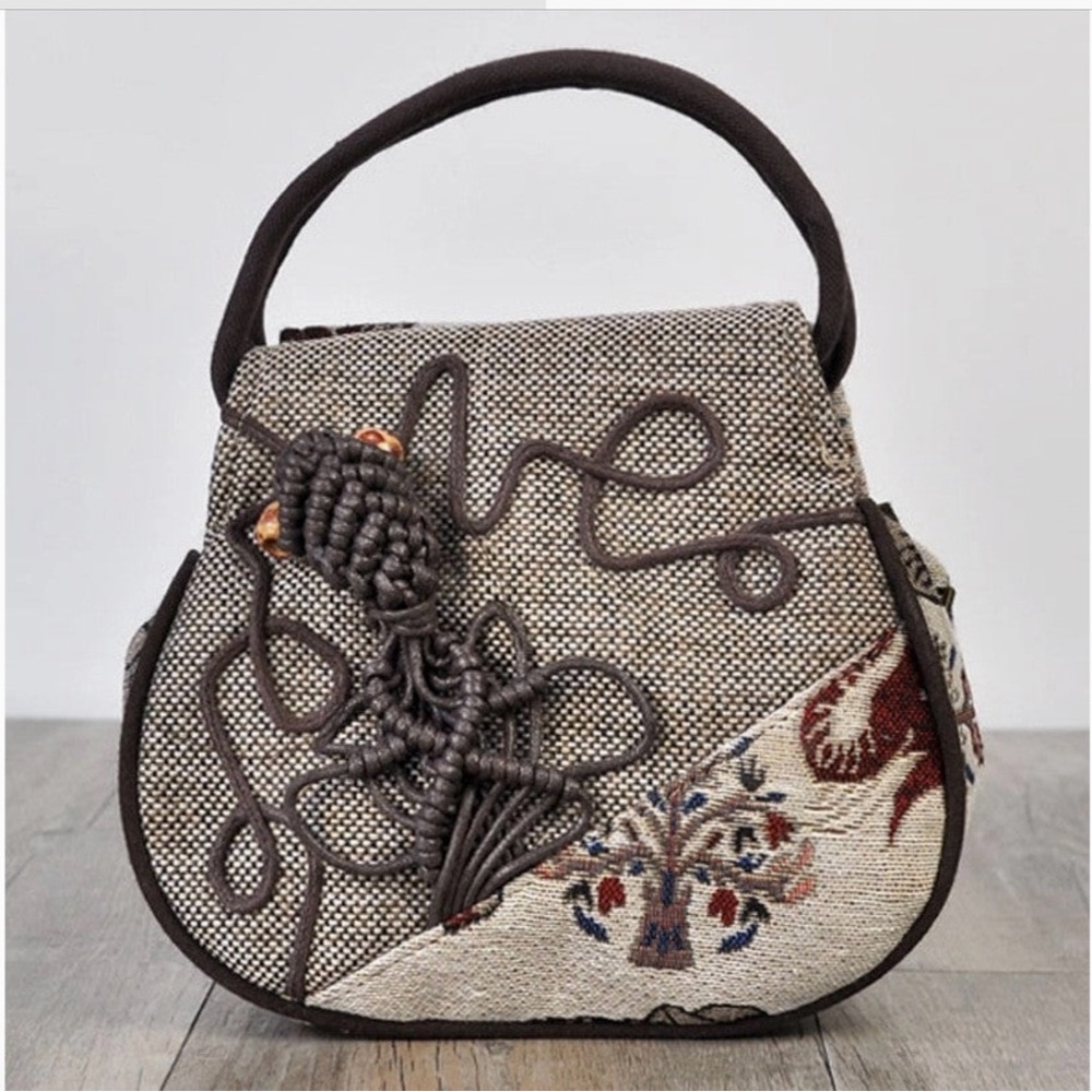 Artisan Brown and Cream Shoulder Bag